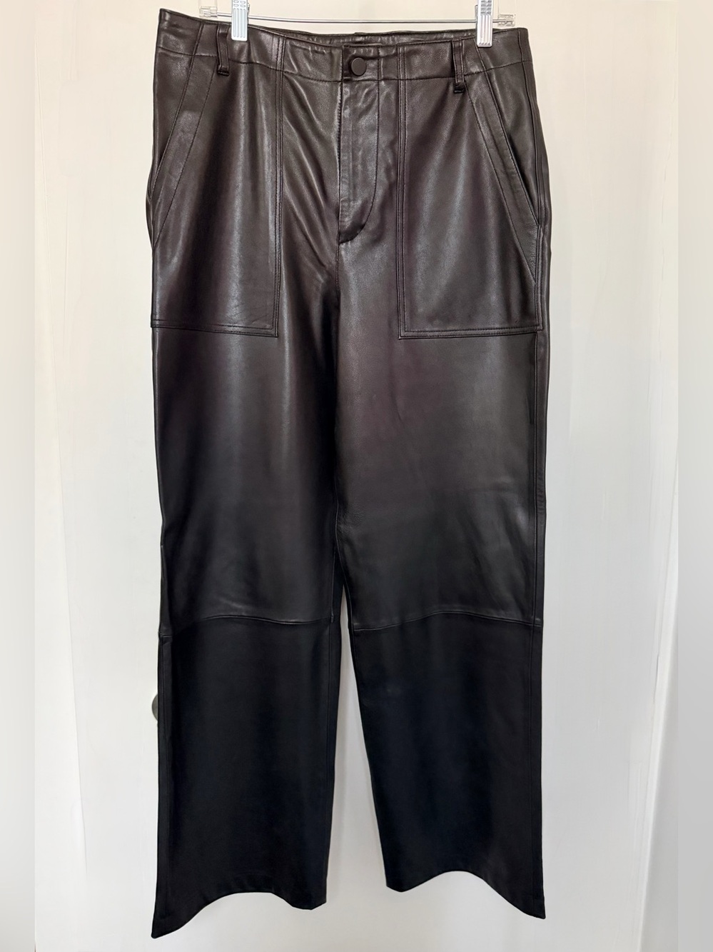 Zara black coloured leather pants.